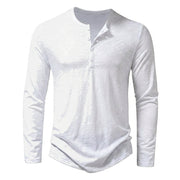Herren-Langarmshirt mit Henley-Ausschnitt und Knopfleiste