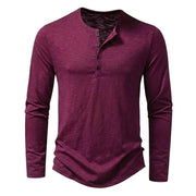 Herren-Langarmshirt mit Henley-Ausschnitt und Knopfleiste