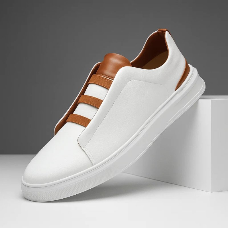 Moritz | Herren Leder Sneaker Slip-On Elastische Schlaufen