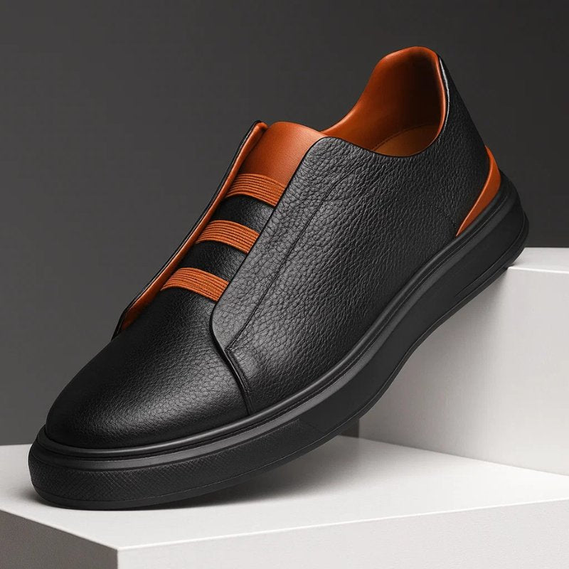 Moritz | Herren Leder Sneaker Slip-On Elastische Schlaufen