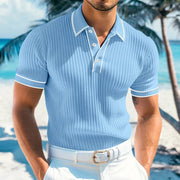 Christian | Herren Leichtes Sommer Poloshirt Gerippter Strick