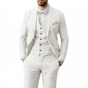 Niklas | Herren Leinenanzug 3-teilig Zweiknopf Hochzeit Sommer