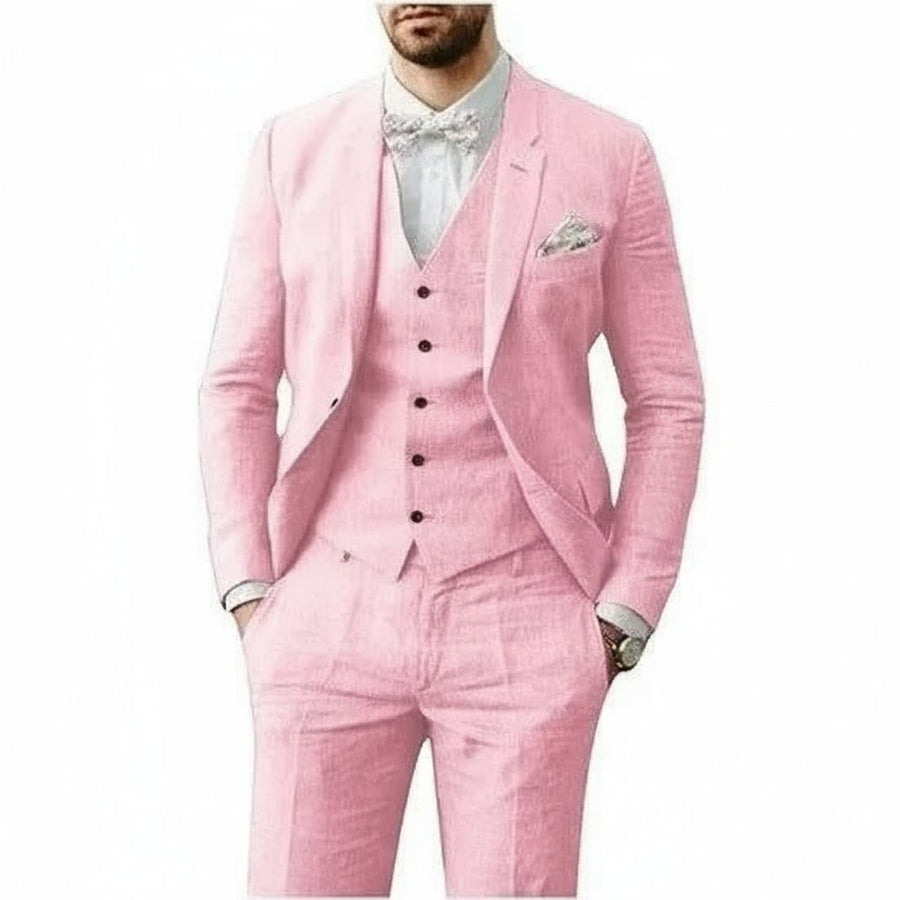 Niklas | Herren Leinenanzug 3-teilig Zweiknopf Hochzeit Sommer