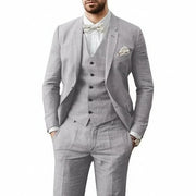 Niklas | Herren Leinenanzug 3-teilig Zweiknopf Hochzeit Sommer