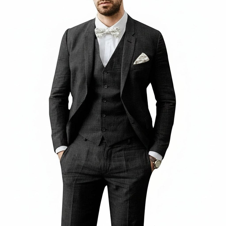 Niklas | Herren Leinenanzug 3-teilig Zweiknopf Hochzeit Sommer