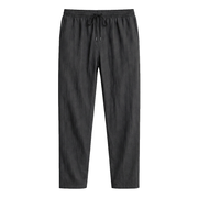 Herren-Leinenhose mit geradem Bein und Kordelzug