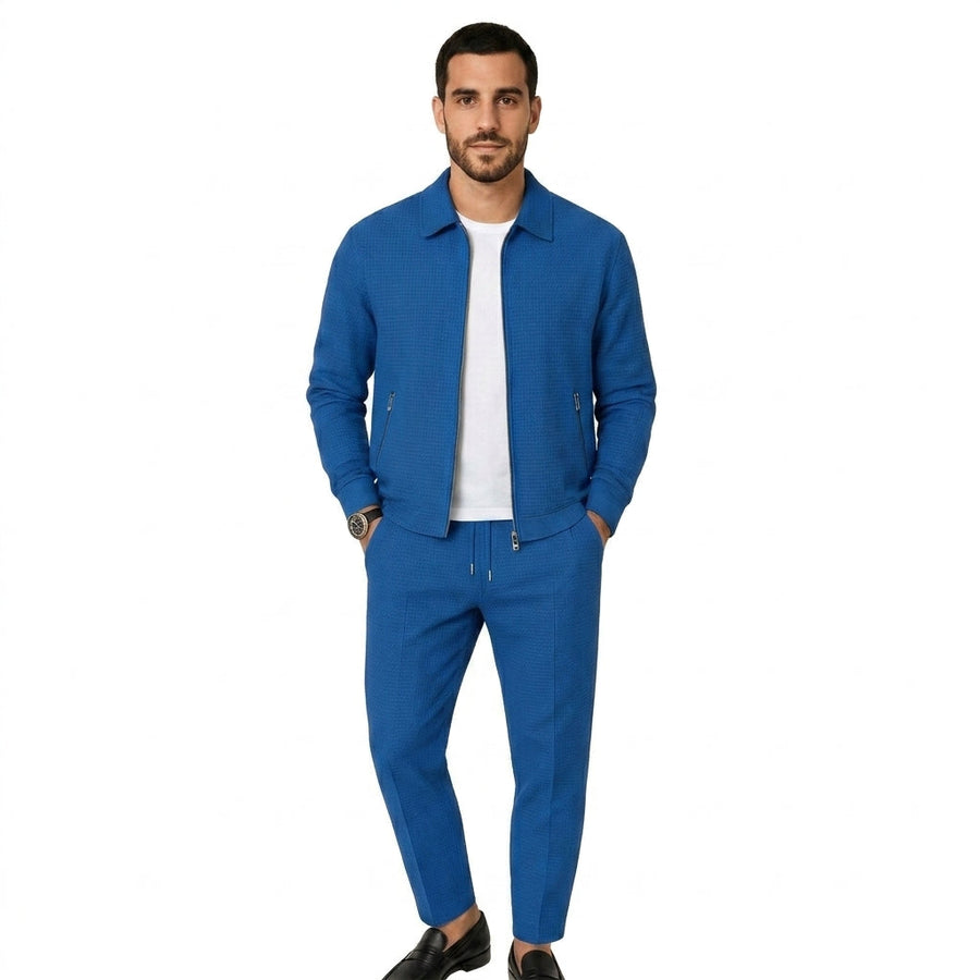 Herren Loungewear-Set mit Reißverschlussjacke und Hose mit Kordelzug