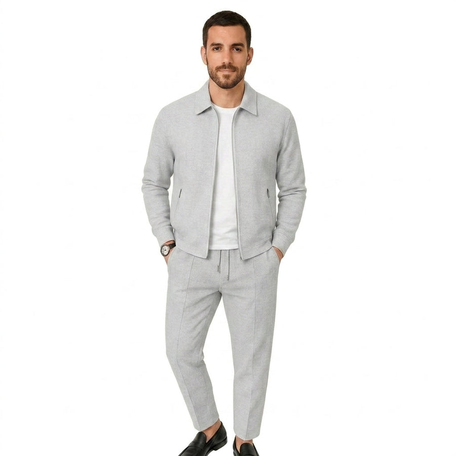 Herren Loungewear-Set mit Reißverschlussjacke und Hose mit Kordelzug