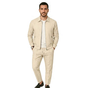 Herren Loungewear-Set mit Reißverschlussjacke und Hose mit Kordelzug