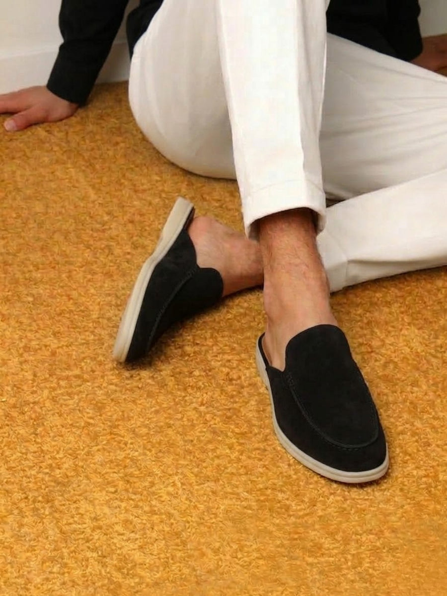 Matthias | Herren Mules Slipper Offene Ferse Sichtbare Nähte Beige