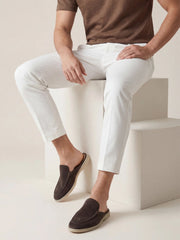 Matthias | Herren Mules Slipper Offene Ferse Sichtbare Nähte Beige