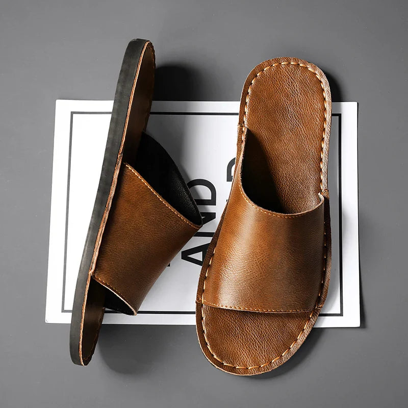 Herren Offene Zehen Slide-Sandalen mit Einteiligem Riemen