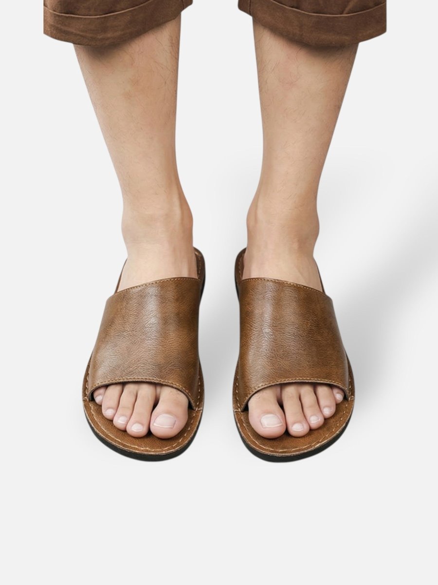 Herren Pantoletten Mit Breitem Riemen