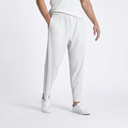 Herren-Plisseehose mit elastischem Bund und geradem Bein