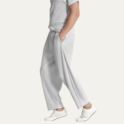 Herren-Plisseehose mit elastischem Bund und geradem Bein