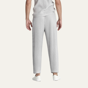 Herren-Plisseehose mit elastischem Bund und geradem Bein