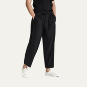 Herren-Plisseehose mit elastischem Bund und geradem Bein