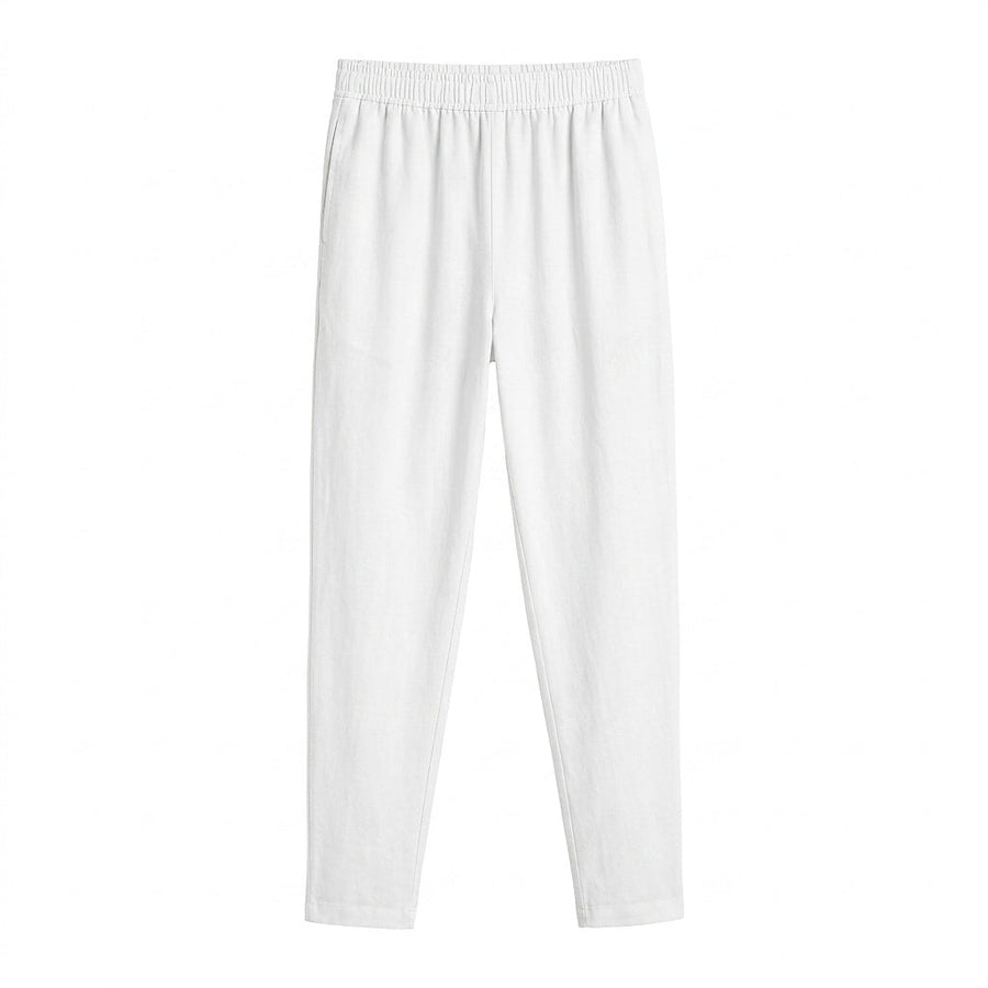 Herren-Plisseehose mit elastischem Bund und geradem Bein