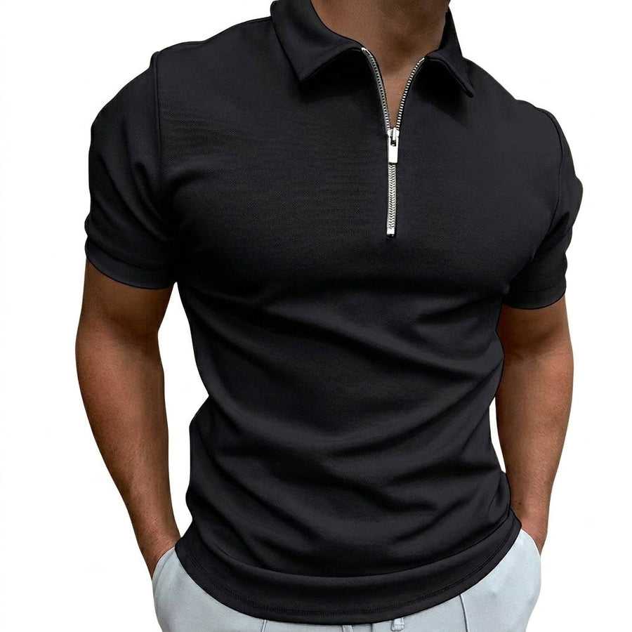 Herren-Polohemd mit Kurzarm und Reißverschluss