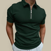 Herren-Polohemd mit Kurzarm und Reißverschluss