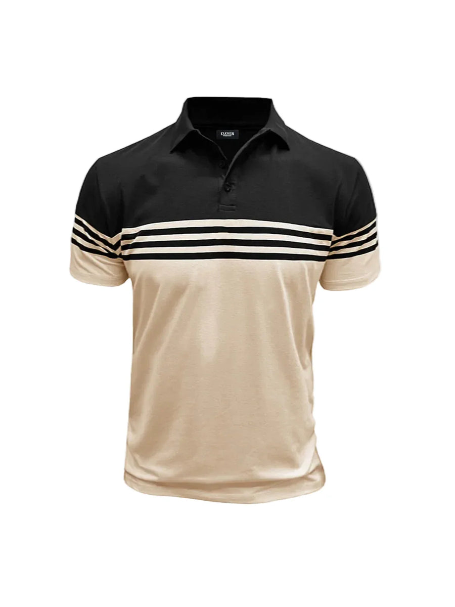 Herren Poloshirt mit kurzen Ärmeln und Querstreifen