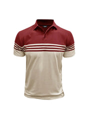 Herren Poloshirt mit kurzen Ärmeln und Querstreifen