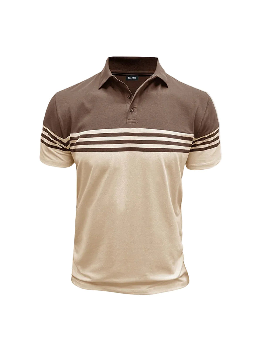 Herren Poloshirt mit kurzen Ärmeln und Querstreifen