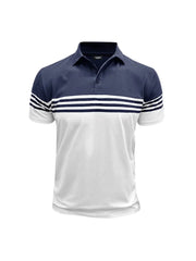 Herren Poloshirt mit kurzen Ärmeln und Querstreifen