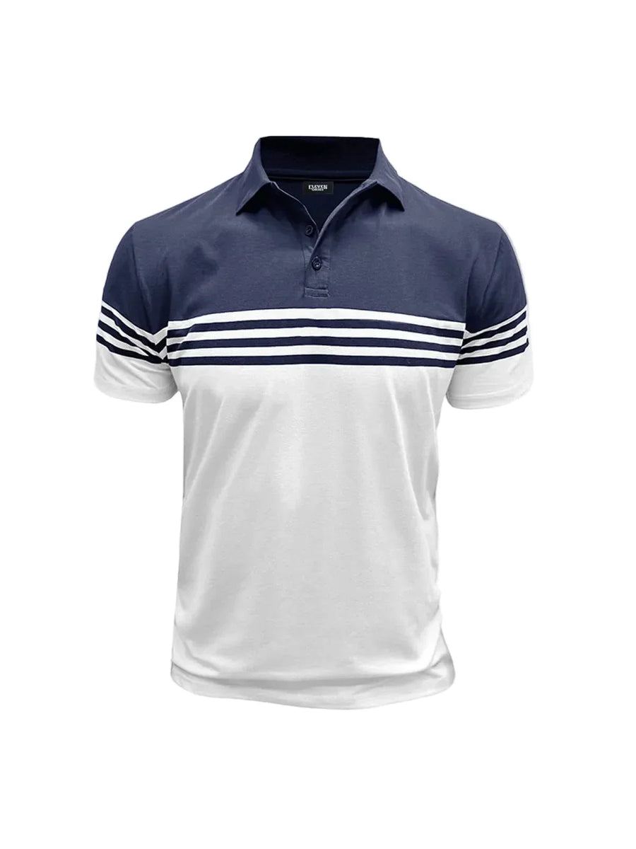 Herren Poloshirt mit kurzen Ärmeln und Querstreifen