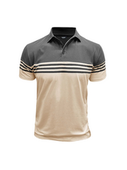Herren Poloshirt mit kurzen Ärmeln und Querstreifen