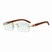 Herren Randlose Rechtecksonnenbrille