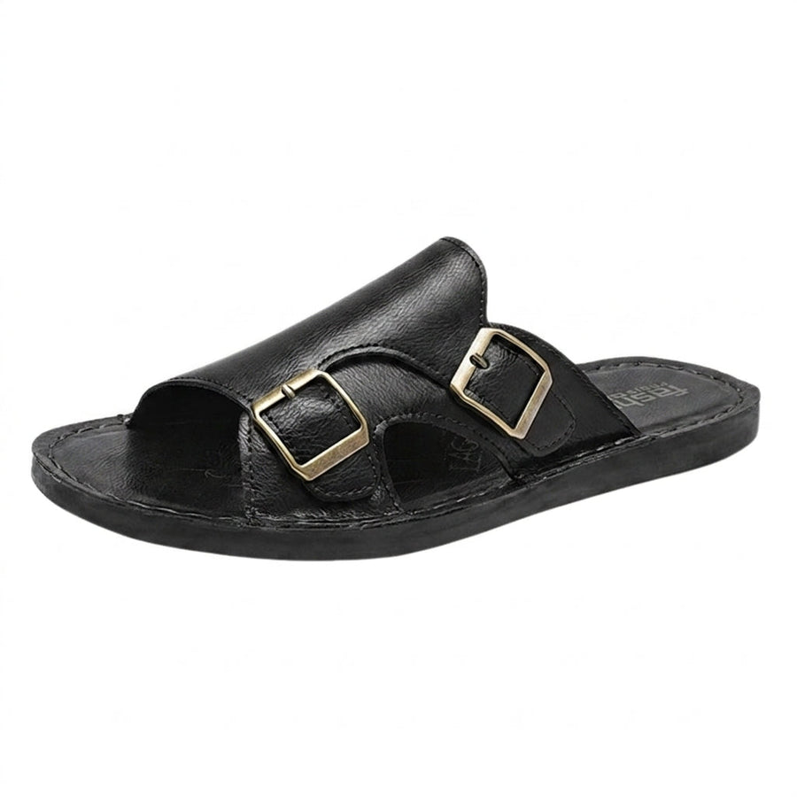 Herren Sandalen mit Doppelriemen und Schnallenverschluss