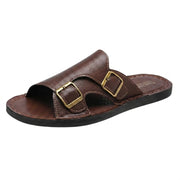 Herren Sandalen mit Doppelriemen und Schnallenverschluss