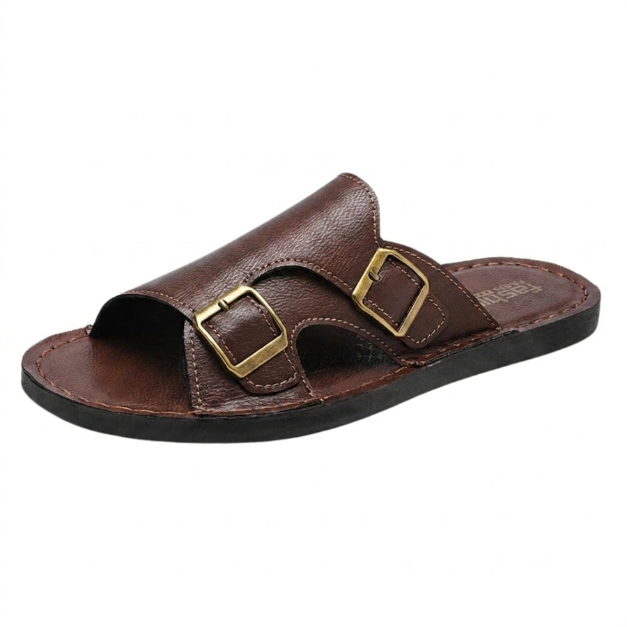 Herren Sandalen mit Doppelriemen und Schnallenverschluss