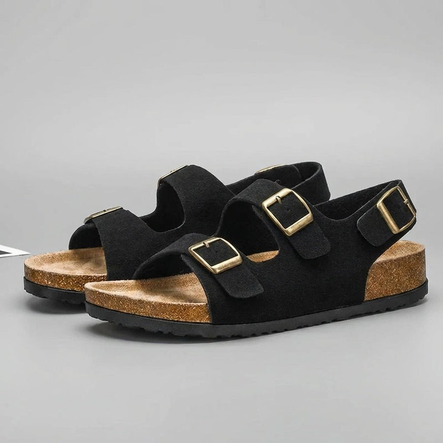 Herren Sandalen mit drei Riemen und Schnallen