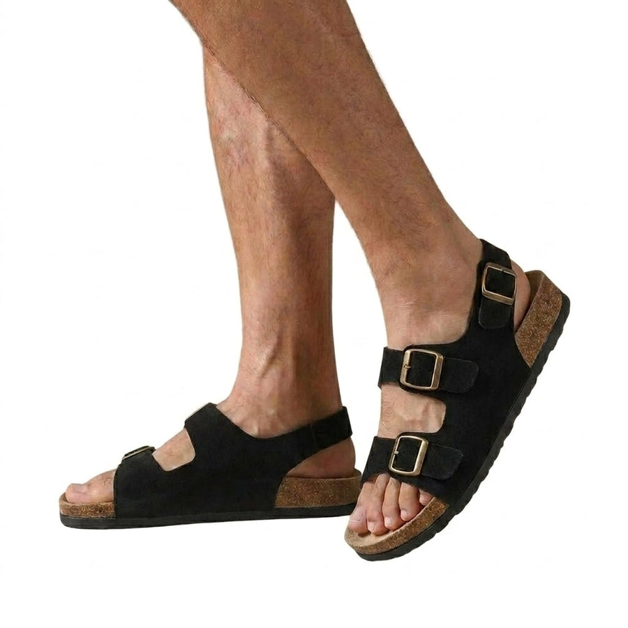 Herren Sandalen mit drei Riemen und Schnallen