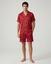 Herren Schlafanzug kurz mit Hemd und Shorts
