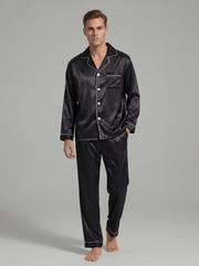 Herren Schlafanzug Set lang mit Hemd und Hose