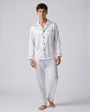 Herren Schlafanzug Set lang mit Hemd und Hose