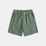 Herren Set aus Kurzarmhemd mit Knopfleiste und Shorts mit Kordelzug