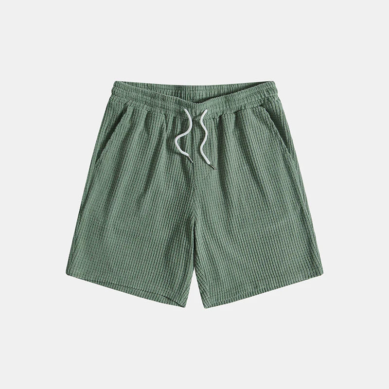 Herren Set aus Kurzarmhemd mit Knopfleiste und Shorts mit Kordelzug