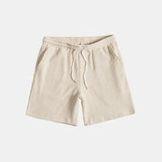 Herren Set aus Kurzarmhemd mit Knopfleiste und Shorts mit Kordelzug