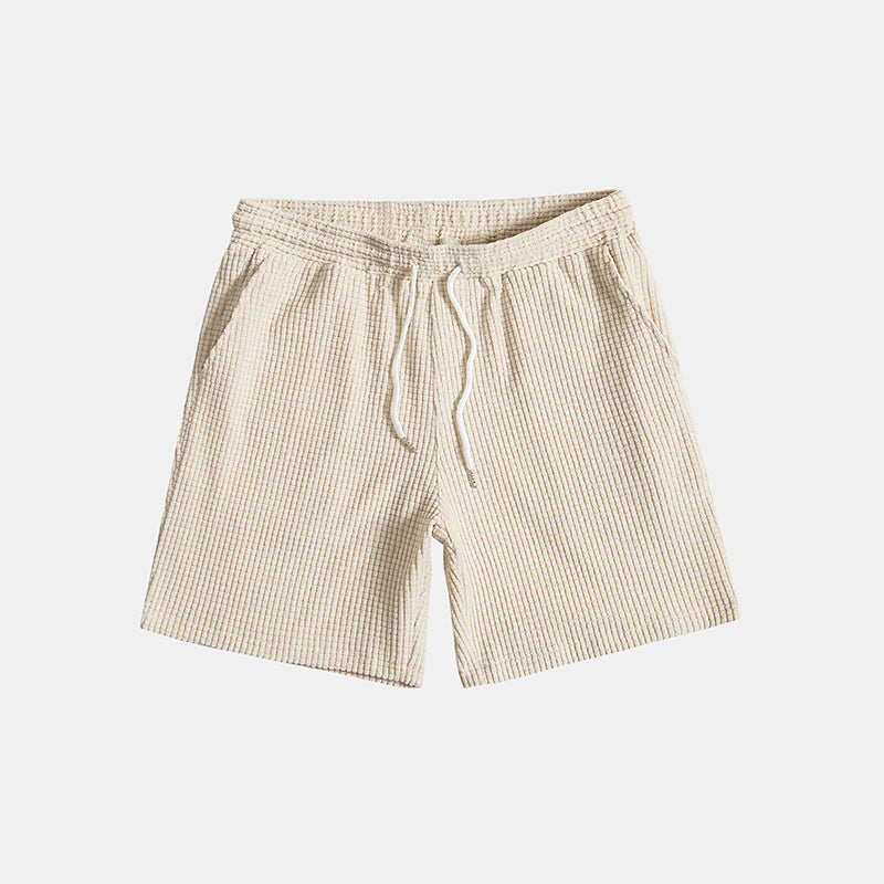 Herren Set aus Kurzarmhemd mit Knopfleiste und Shorts mit Kordelzug