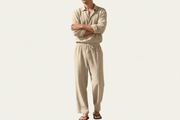 Herren Set mit Langarmhemd und Hose mit Kordelzug