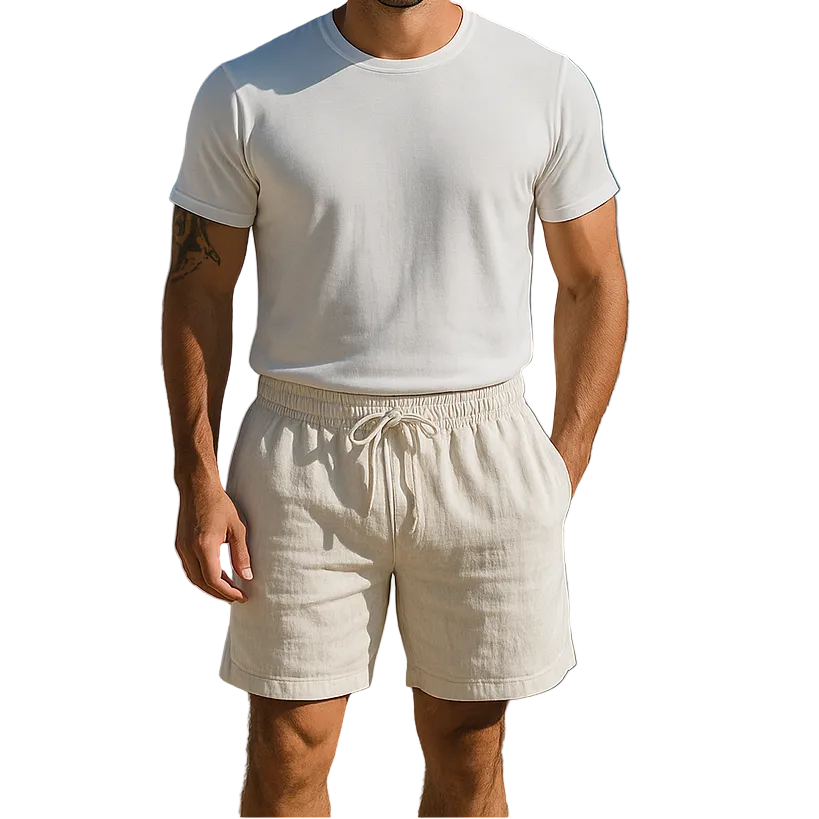 Herren Shorts mit elastischem Bund und Kordelzug