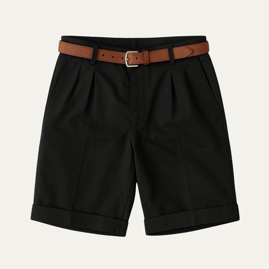 Herren Shorts mit Falten und Gürtel