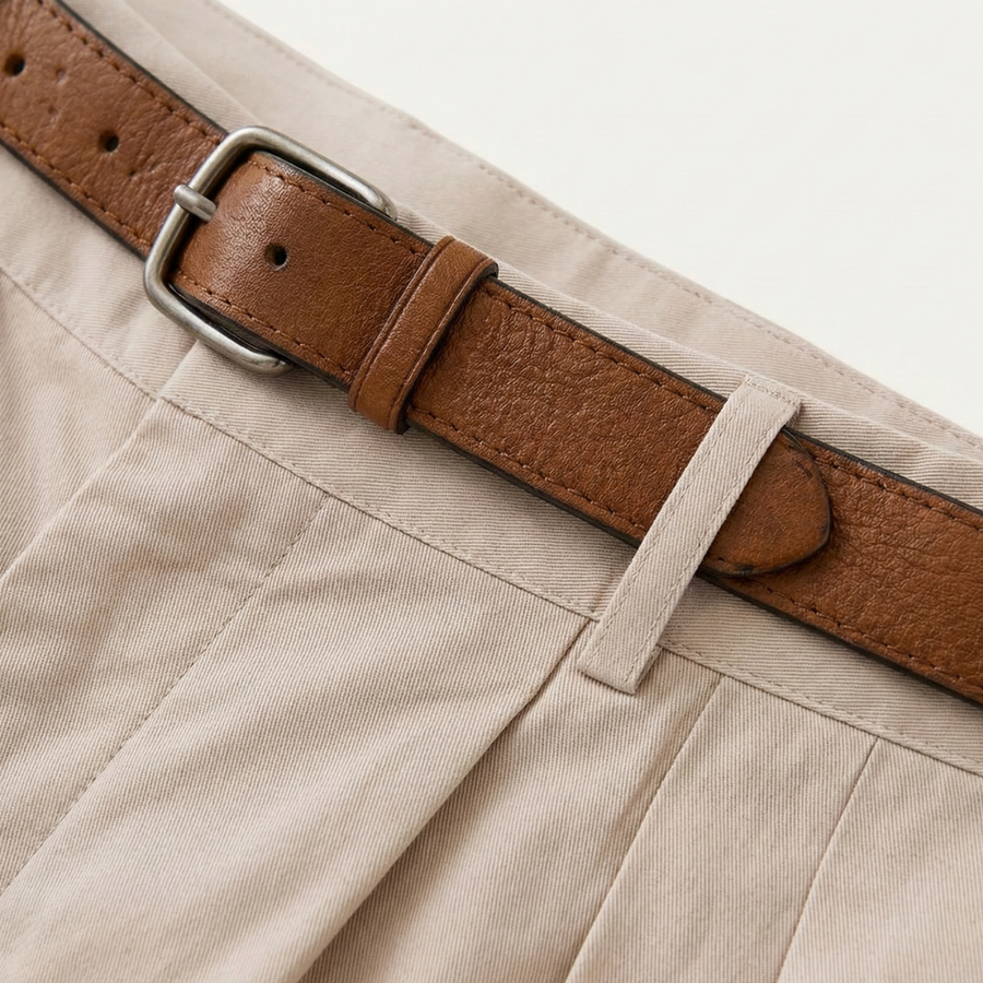 Herren Shorts mit Falten und Gürtel