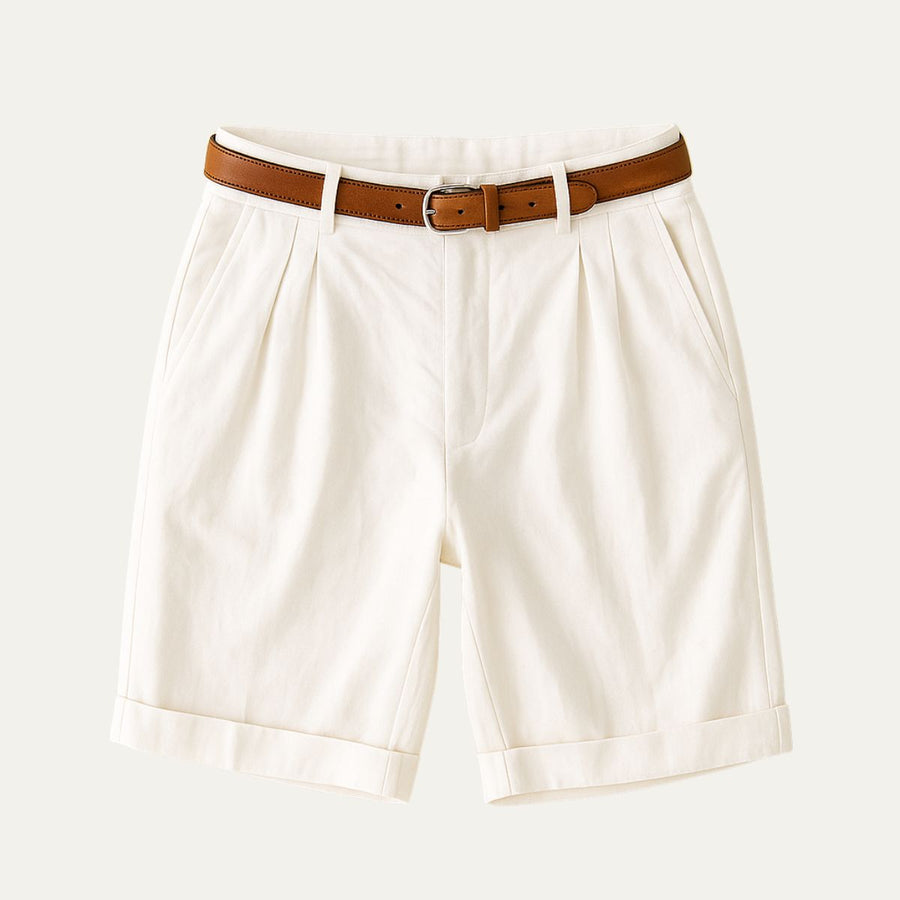 Herren Shorts mit Falten und Gürtel