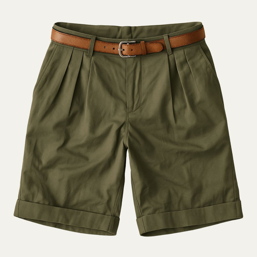 Herren Shorts mit Falten und Gürtel