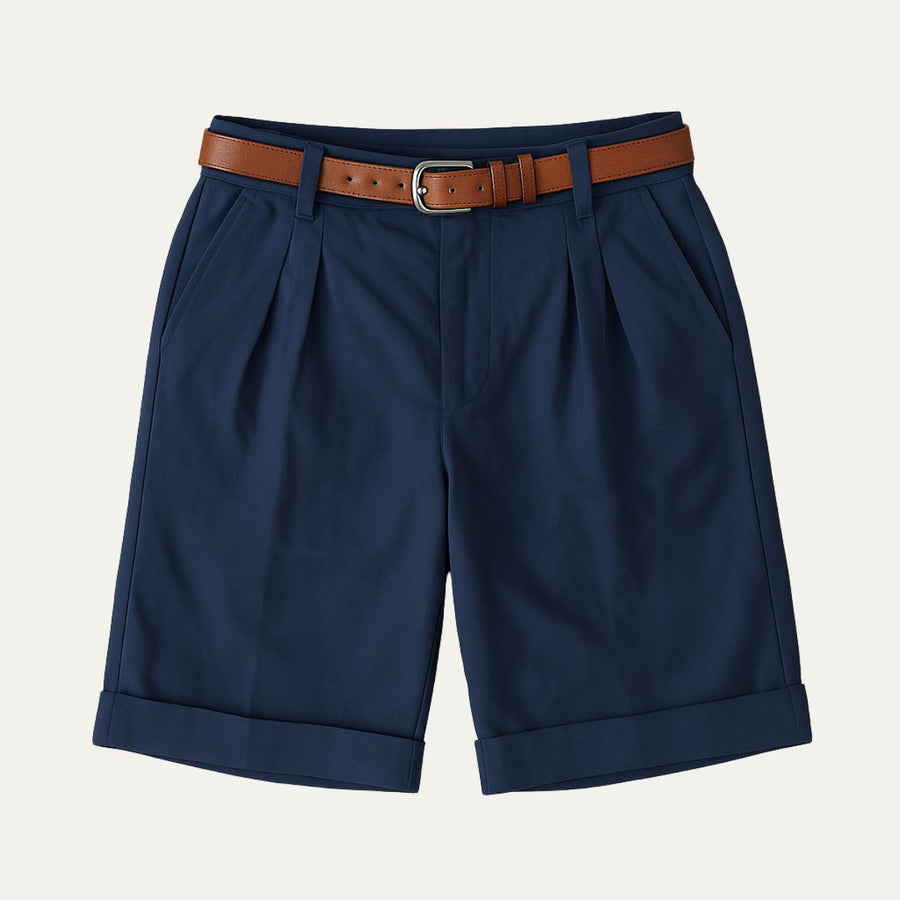 Herren Shorts mit Falten und Gürtel